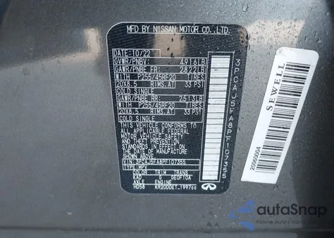 2023 Infiniti Qx50 Sport z USA, uszkodzony, nr VIN 3PCAJ5FA8PF107355